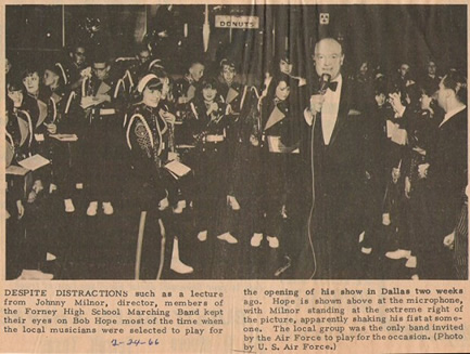Forney Band plays with Bob Hope